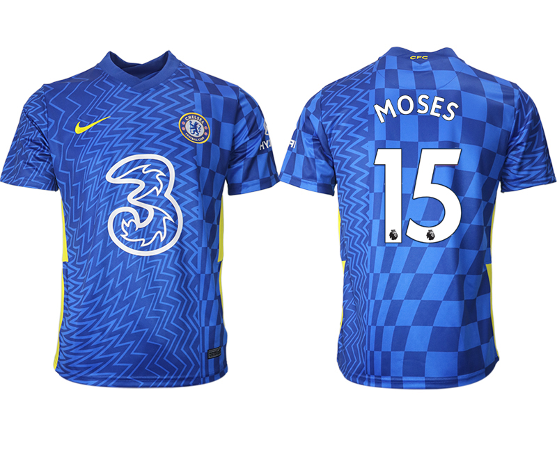 Men 2021-2022 Club Chelsea FC home aaa version blue #15 Soccer Jersey